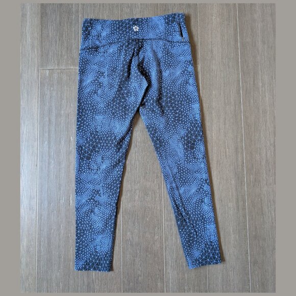 Tuff Athletics Cropped Leggings, Blue Burst Pattern, Sz S - Picture 2 of 11